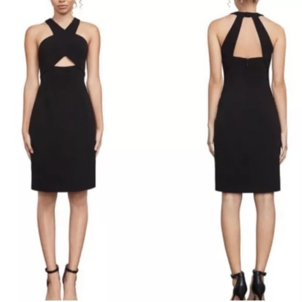 BCBGMAXAZRIA  CARLY CUTOUT  V-NECK PENCIL MIDI DRESS - Picture 5 of 11